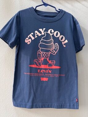 Levi's Navy Tee with Pink & Coral Ice Cream Graphic